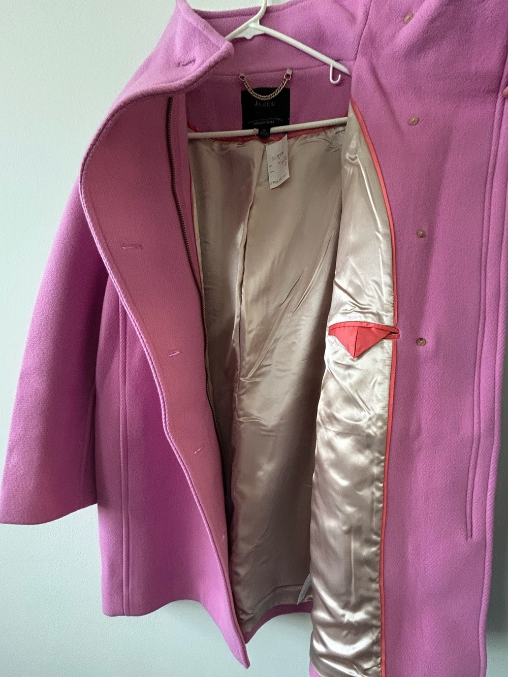 J. Crew Villa Coat Italian Stadium Pink Stand-Collar Wool-Blend 2021 - Picture 6 of 9
